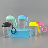 Flacon de désinfectant pour les mains en plastique mini rechargeable de 30 ml, non toxique, écologique, avec porte-clés, anti-fuite, conteneur de liquide de voyage avec clip
