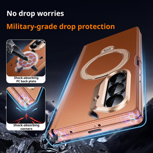 เคสโทรศัพท์แบบพับได้รุ่นใหม่พร้อมฟิล์มกันรอยในตัว เหมาะสำหรับ ZFold7/W26 พร้อมขาตั้งหมุนได้ แม่เหล็กดูดติดแน่น ป้องกันได้รอบด้าน - Product Image 5
