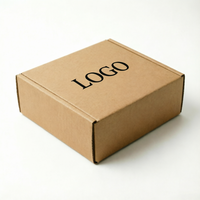 Emballage d'expédition en papier ondulé imprimé avec logo personnalisé rose, boîte à courrier en kraft brun OEM avec logo