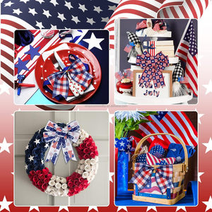 Không sao yêu nước có dây cạnh ruy băng Cờ Mỹ sao sọc xe tải thủ công ruy băng July ngày tưởng niệm thứ 4 vòng hoa làm nơ tự làm - Product Image 5