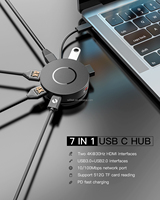 Hub USB-C Forida OEM, adaptateur Ethernet double HDMI RJ45, alliage d'aluminium, répartiteur USB Type-C, modèle HYD-9919T pour ordinateur portable, téléphone, tablette