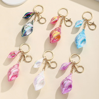 Porte-clés Cœur Coquillage Dégradé Coloré Vie Marine Personnalisé Charme Acrylique Multicolore Thème Océan Écologique Mignon