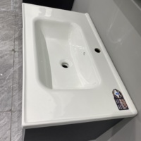 Meuble de salle de bain moderne WJL en acier inoxydable avec finition chromée, vasque intégrée en céramique, combo meuble-lavabo, directement de l'usine