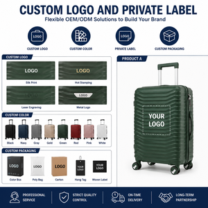 <span class=keywords><strong>Valise</strong></span> de voyage rigide en PP vert foncé, ensemble de 3 pièces avec serrure à combinaison, coque côtelée, poignée OEM, assortiment de stock - Product Image 4