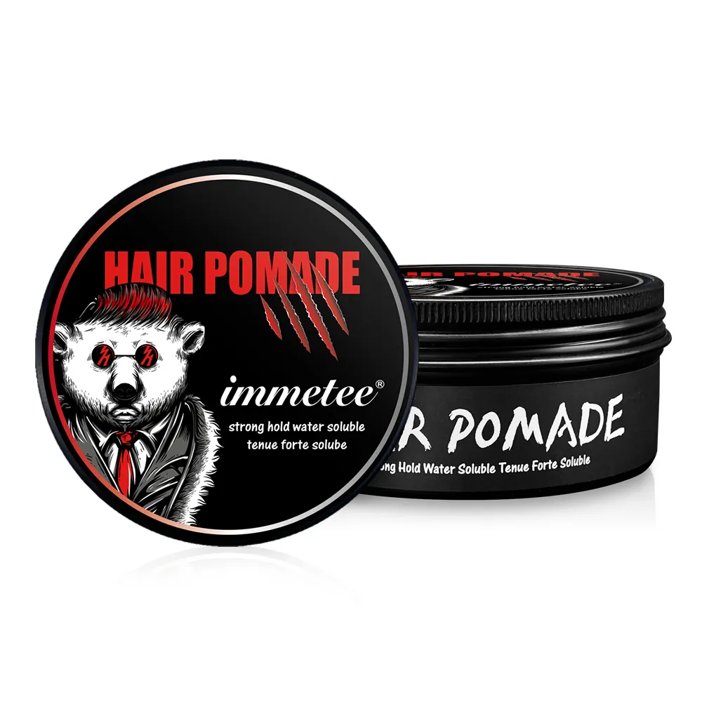 Pomada de pelo de marca privada para hombres, producto de estilismo de cabello fuerte, cera de pelo a base de agua, 120g