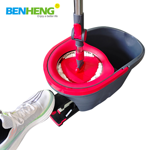 BENHENG Suministros <span class=keywords><strong>de</strong></span> <span class=keywords><strong>limpieza</strong></span> <span class=keywords><strong>para</strong></span> el hogar Fregona giratoria Cubo giratorio <span class=keywords><strong>de</strong></span> metal con pedal, placa <span class=keywords><strong>de</strong></span> fregona triangular - Product Image 5