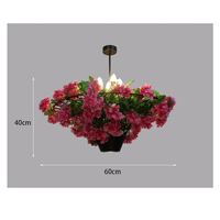 Luminaires de plafond pour restaurant et café, lustre moderne en fer, plante artificielle, fleur, LED décorative, hauteur réglable