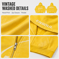 Maßgefertigter Vintage-Wascheffekt Reißverschluss-Hoodie Schwergewichtiger Distressed Grafik-Bedruckter Übergroßer Streetwear-Kapuzenpullover OEM ODM Private Label