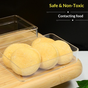 Boîte de rangement rectangulaire en plastique transparent de qualité alimentaire avec couvercle pour biscuits, gâteaux, desserts et emballages de pâtisserie - Product Image 3