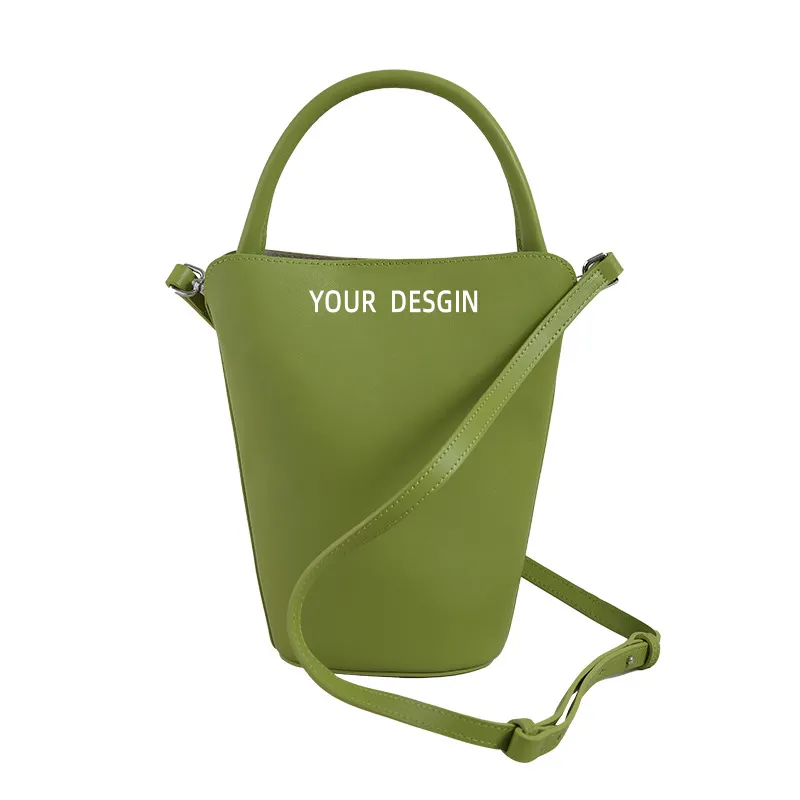 Özel çanta üretici benzersiz çantalar ve çanta kova 2023 yeşil el çantası bayanlar tasarımcı deri omuzdan askili çanta kadın