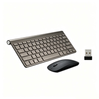 Clavier et souris sans fil 2,4 G, combo 78 touches, disposition compacte, alimenté par piles AA, matériau ABS, pour ordinateur portable/ordinateur de bureau/poste de travail PC