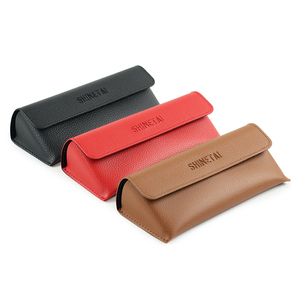 Small MOQ PU Leather for Women Men Accessories High Quality Handmade Pvc Inside Velvet Folding <strong>Funky</strong> Paper Sunglasses <strong>Case</strong> - Product Image 4