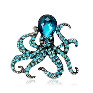Europe and America Vintage Crystal Rhinestone Octopus <strong>Brooch</strong> Pins Diamond Marine Organism Devilfish <strong>Brooch</strong> - Product Image 2