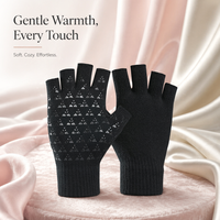 Gants de cyclisme mi-doigts en coton/élasthanne, longueur poignet, pour hommes et femmes, style couple, automne/hiver, tricotés, avec bouts des doigts exposés pour la chaleur
