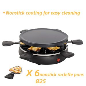 Plaque de fer amovible multifonctionnelle pour la maison Grill d'intérieur rond Fromage Barbecue électrique Grill <span class=keywords><strong>Raclette</strong></span> Grill pour 6 personnes - Product Image 2