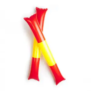manufacturer custom logo and thickness noise maker PE inflatable thunder balloon bang bang stick clappers