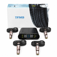 Système de surveillance de la pression des pneus solaire TPMS avec écran couleur et 4 capteurs internes pour voiture, SUV et fourgonnette