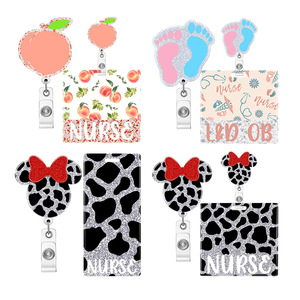 Distintivo per infermiere in acrilico glitterato con Badge orizzontale o verticale regalo per Badge per operatore sanitario - Product Image 6