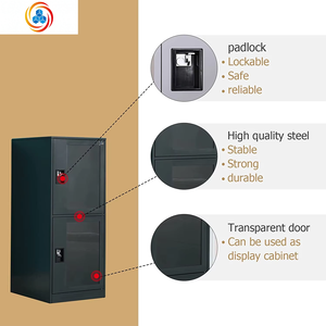 Casier vertical MECOLOR à un seul niveau avec serrure à cadenas, 2 ou 3 compartiments de rangement pour employés, maison, bureau, école, enfants - Product Image 6
