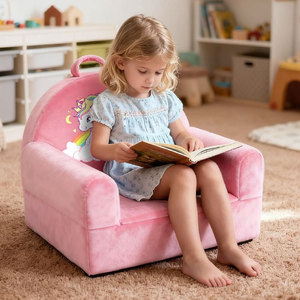 Fauteuil canapé pliable pour enfants, design licorne rose, pour les enfants de 3 ans et plus - Product Image 1