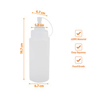 Bouteille souple en plastique de 450 ml avec couvercle scellé, imprimée par transfert thermique, facile à remplir, nettoyable, réutilisable, distributeur de condiments pour la maison et la cuisine
