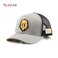 4UGEAR Vente en gros Casquette Trucker en maille de haute qualité, personnalisée, 6 panneaux, en sergé de coton, avec logo brodé 4U doré