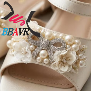 Sandalias para Niñas al por Mayor, Diseño de Perlas y Flores, para Todas las Temporadas, Parte Superior de PVC/PU, Suela de EVA/PVC/PU, Zapatos al por Mayor - Product Image 2