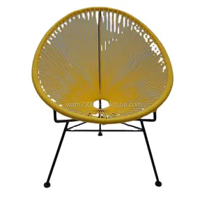 Semua Cuaca Dalam Ruangan Luar Ruangan Oval Weave Lounge Patio Papasan Kursi Anyaman Kursi Matahari Bistro Set Kursi Acapulco Rotan