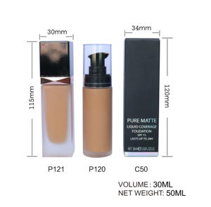 Base maquillaje impermeable y Mate cobertura completa maquillaje logotipo personalizado base líquida vegana - Product Image 4