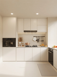 Armoire murale modulaire blanche de style européen moderne en laque, prête à assembler, avec boutons, poignées et accessoires, base pour armoire de cuisine - Product Image 1