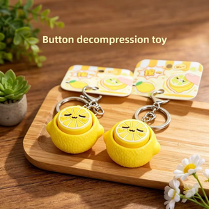 PVC Lemon <b>Stress</b> Relief Toy Keychain Simulated Lemon Button Decompression Toy for Unisex Use - Product Image 5