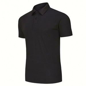 Polo de sport pour homme, design simple, élastique, coupe ajustée, 100% coton de haute qualité, modèle vierge - Product Image 3