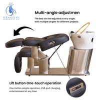 Laver les cheveux évier tête Spa Salon cheveux station de lavage lit de massage avec chaises shampooing vapeur