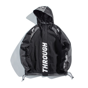 Customized Printing Hooded Zip <strong>Waterproof</strong> Sport Wind Breaker <strong>Jacket</strong> <strong>White</strong> Light Polyester Outdoor Mens Wind Breaker <strong>Jacket</strong> - Product Image 4