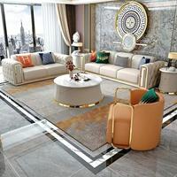 Ensembles de canapés modulaires en cuir tufté de luxe JINS rembourrage en mousse de tissu métallique de qualité supérieure pour hôtel appartement entrepôt salon