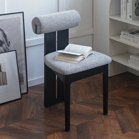 Chaise de salle à manger vintage en bois massif sans accoudoirs avec dossier rembourré doux pour la maison, le bureau, la chambre à coucher, la coiffeuse – Design esthétique moderne