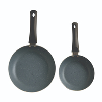 Set Wajan Anti Lengket Premium Berlapis Batu dengan Gagang Ergonomis, Kompatibel dengan Kompor Induksi dan Gas untuk Memasak di Dapur