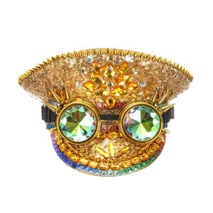 <span class=keywords><strong>Sombrero</strong></span> <span class=keywords><strong>Steampunk</strong></span> para <span class=keywords><strong>mujer</strong></span> con diamantes de imitación accesorio de disfraz de hombre ardiente para fiestas - Product Image 4