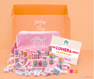 Mi Mahjong Serie LUMERA |   Mahjong Irradia Alegría |   Juego de 160 Baldosas Acrílicas de Lujo en Rosa Claro para Entretenimiento - Product Image 2