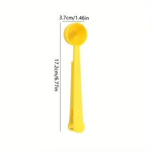 Cuchara de café 2 en 1 con pinza, cuchara de café de plástico con clip de sellado, cuchara medidora multifunción creativa para cocina, 1 ud. - Product Image 3