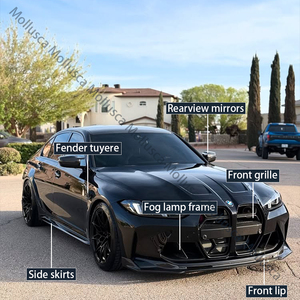 For M3 Series G80 True Carbon Spoiler Front Lip Rear Diffuser Front Grille Side Skirts Reversing Mirror Retrofit Upgrade Kit - Product Image 3
