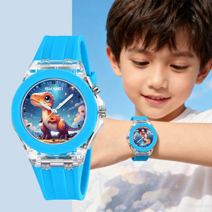 Skmei Kids Watch Quartz Dinosaur Design Blue Silicone Strap Luminous Water Resistant For Children - Product Image 1