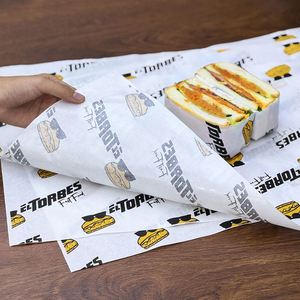 Wholesale Custom Logo Coated Recyclable Food Grade Eco-Friendly Grease Proof Disposable <b>Burger</b> Sandwich Bread <b>Wrapping</b> <b>Paper</b> - Product Image 6