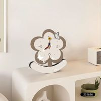 Reloj de Escritorio Moderno Minimalista de Estilo Nórdico con Cristal Esmerilado, Diseño Floral, Movimiento de Segunderos Saltantes, para Mesas y Muebles de TV