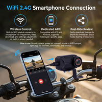 Cámara para Motocicleta 2K 1440P HD, Diseño sin Pantalla, Wi-Fi, Descarga de Video por Aplicación, IP66 Impermeable, Grabación en Bucle, para Motocicleta y Scooter