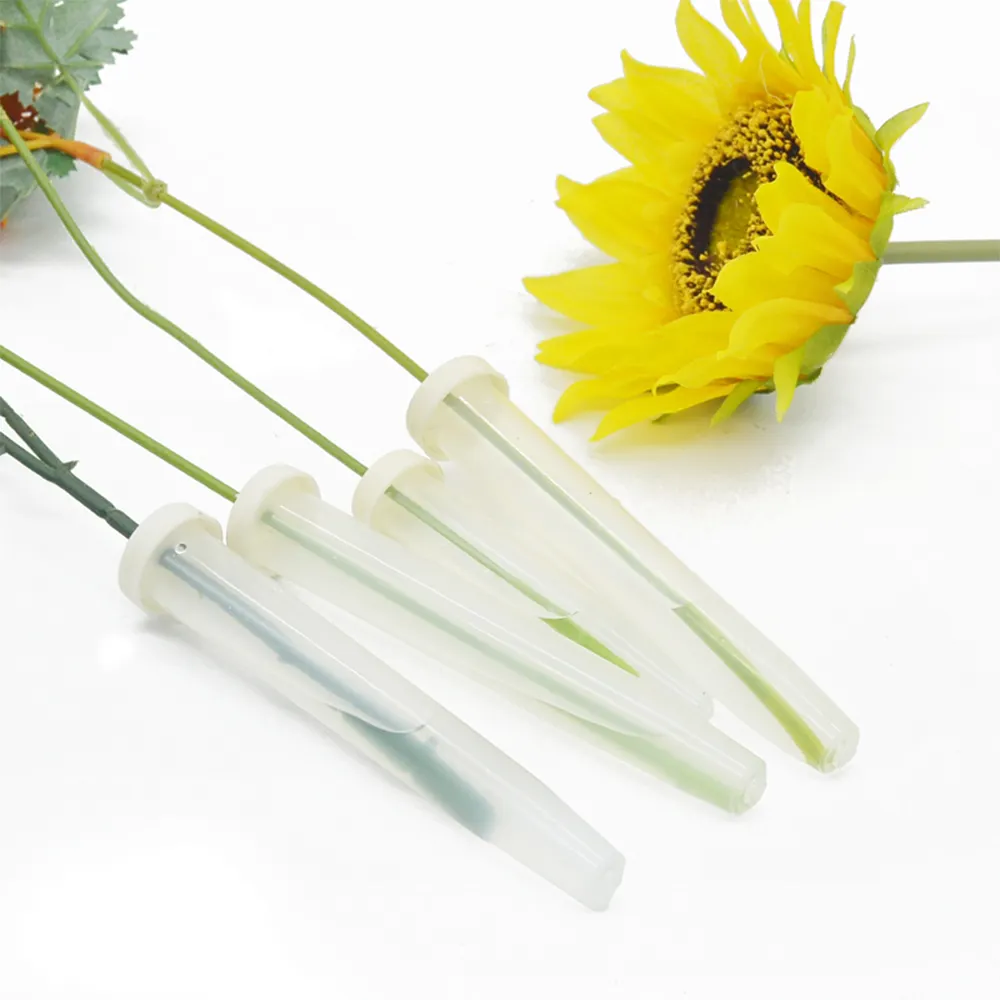 INUNION Factory Wholesale Plastic Flower Water Tube Helps Preserve Fresh, 8cm Green Transparent Color