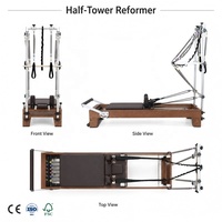 Reformer demi-tour en bois de noyer personnalisé pour entraînement complet du corps et rééducation en studio, machine de Pilates certifiée CE