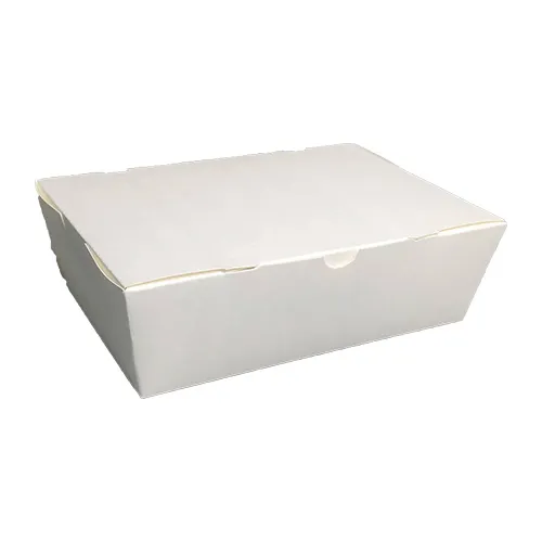 カスタマイズされた食品包装テイクアウト紙ランチボックスレストラン用使い捨てホワイトクラフト紙ミールボックス