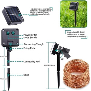 Đồ Trang Trí Sân Vườn Ngoài Trời <span class=keywords><strong>LED</strong></span> Năng Lượng Mặt Trời Kỳ Nghỉ Đám Cưới Giáng Sinh Trang Trí Cây Navidenas Luces De Navidad Solares <span class=keywords><strong>LED</strong></span> Chuỗi Ánh Sáng - Product Image 5