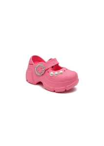 Zoccoli con perle stile Mary Jane, scarpe estive per donne e ragazze, taglia 19, tomaia in plastica morbida e leggera, intersuola in EVA - Product Image 1